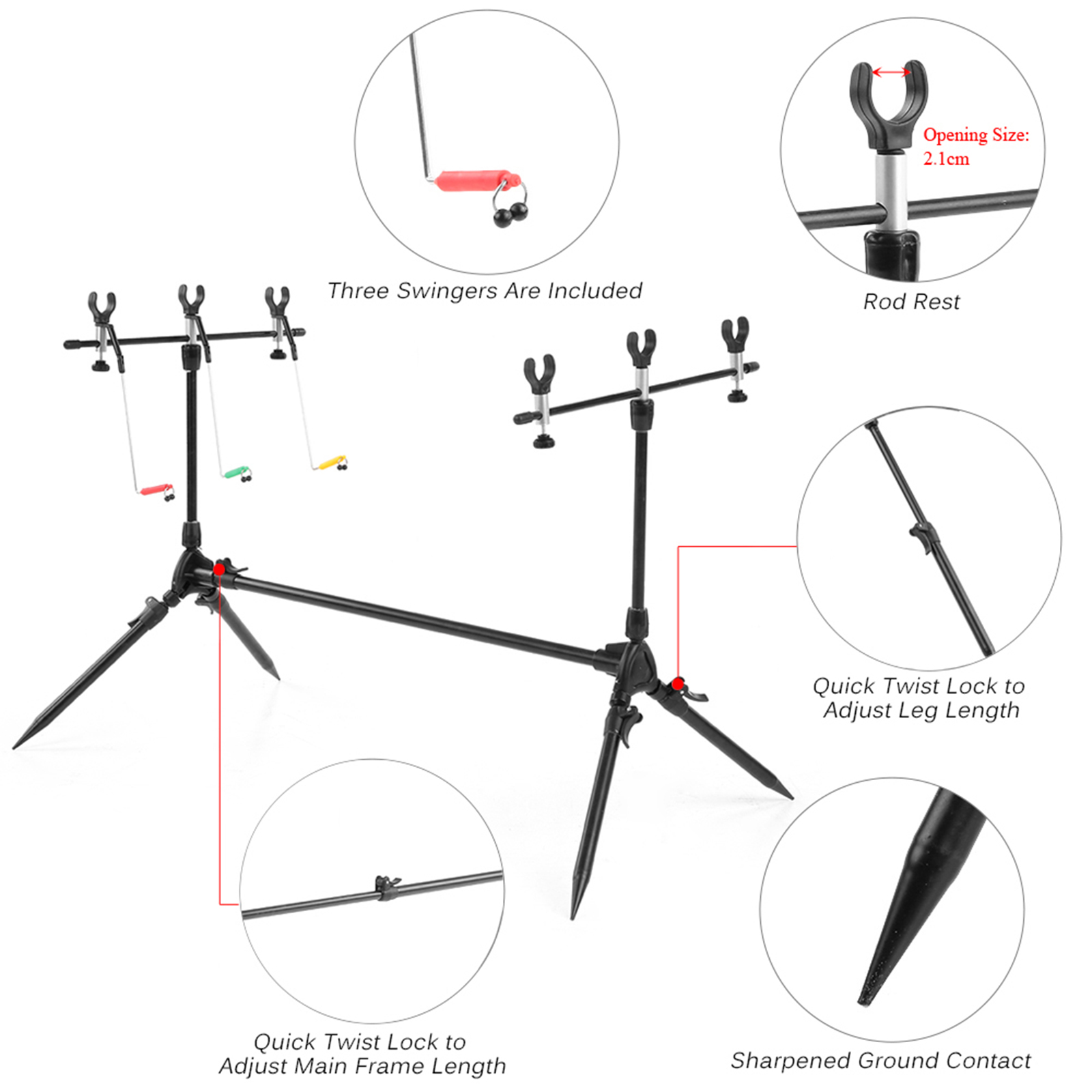 Lixada 3-In-1 Hengel Pod Stand - Fishing Rod Pod recensie en prijs